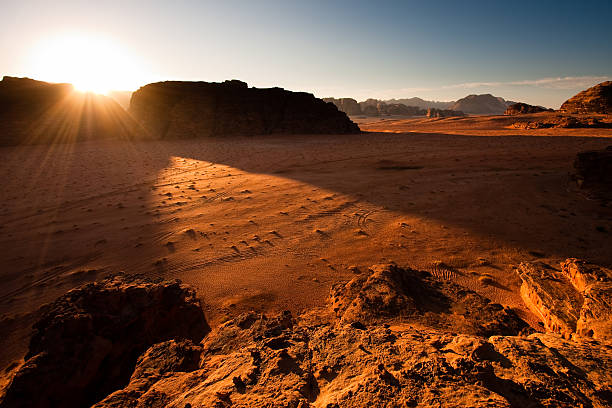 istock Beautiful sunrise shining on Wadi Rum 92125263