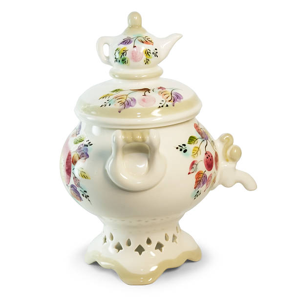 glaze russian vase with clipping path stock photo