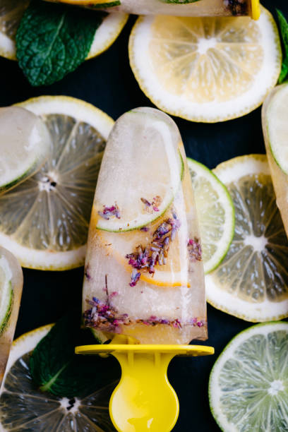 istock Homemade lemon and lavender popsicles 921257946