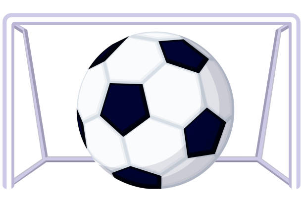 istock Cartoon soccer football game goal icon 921257956