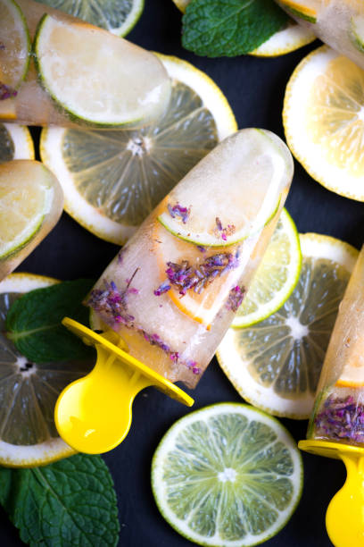 istock Homemade lemon and lavender popsicles 921258050