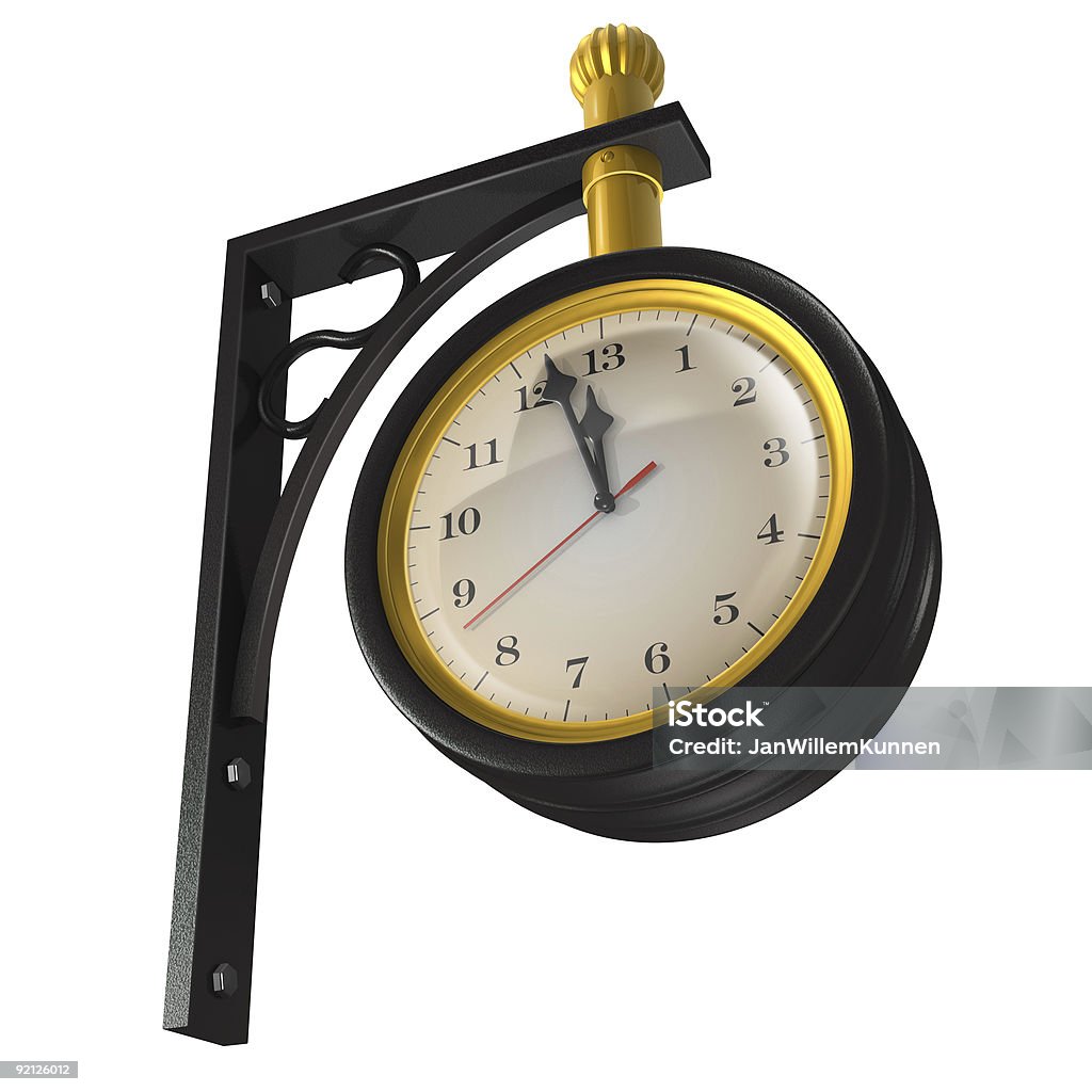 Thirteen hour clock 3D render of a 19th century-style clock, with a 13 hour clock face... Checking the Time Stock Photo