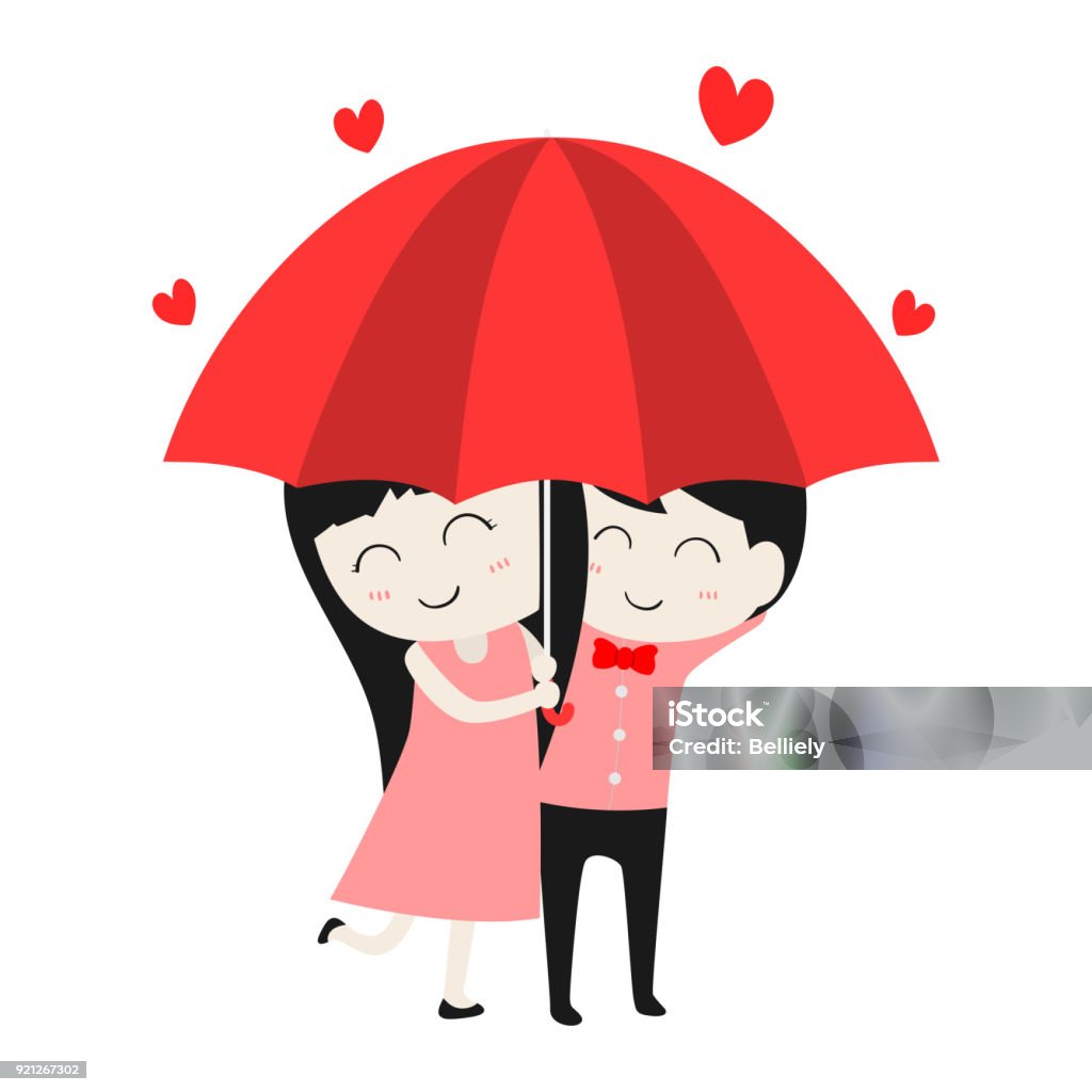 Flat Cute Cartoon Character Couple Love Trong Ngày Valentine Bị Cô ...