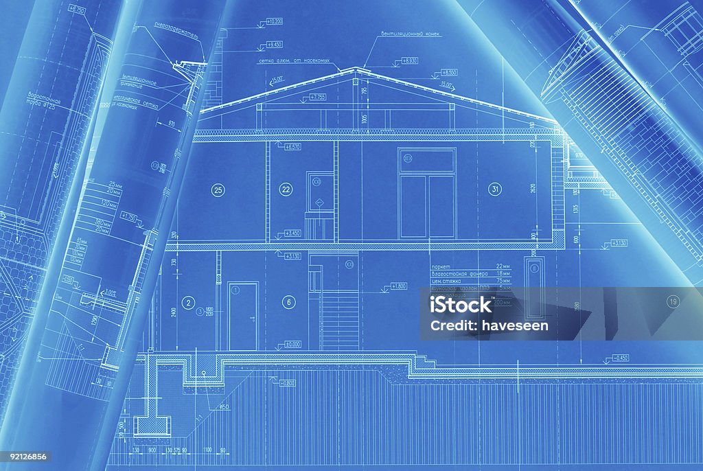 Technische Zeichnung - Lizenzfrei Lageplan Stock-Foto