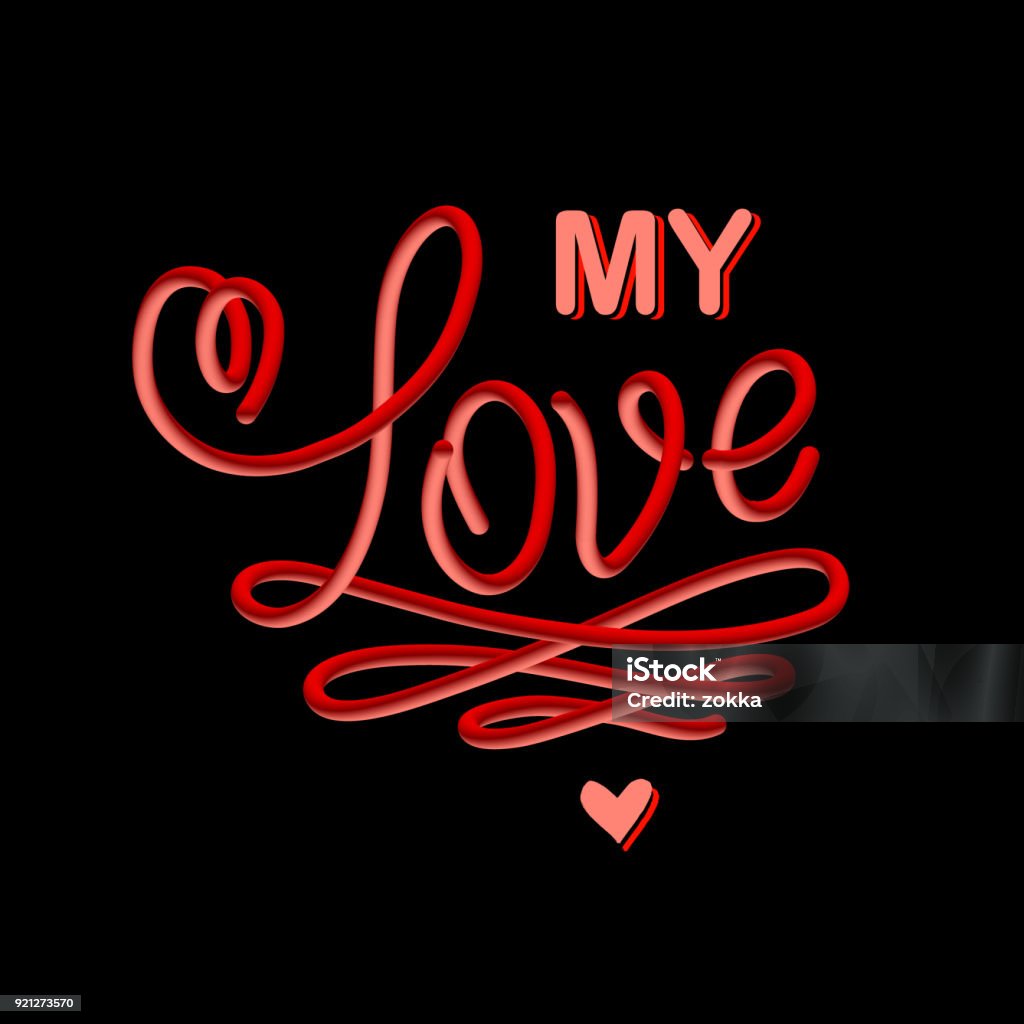 Lovable Text Love Handwritten Text With Laced Effect Handmade Calligraphy ...