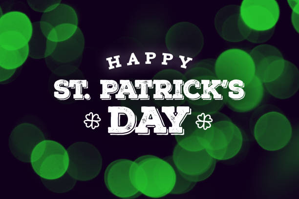 istock Happy St. Patrick's Day Text Over Green Duotone Lights 921274114