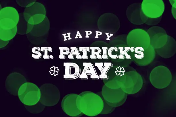 Photo of Happy St. Patrick's Day Text Over Green Duotone Lights