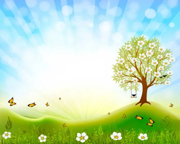 Vector illustration of Spring Scene