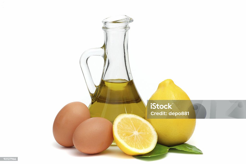 culinary set isolated on white  Animal Egg Stock Photo