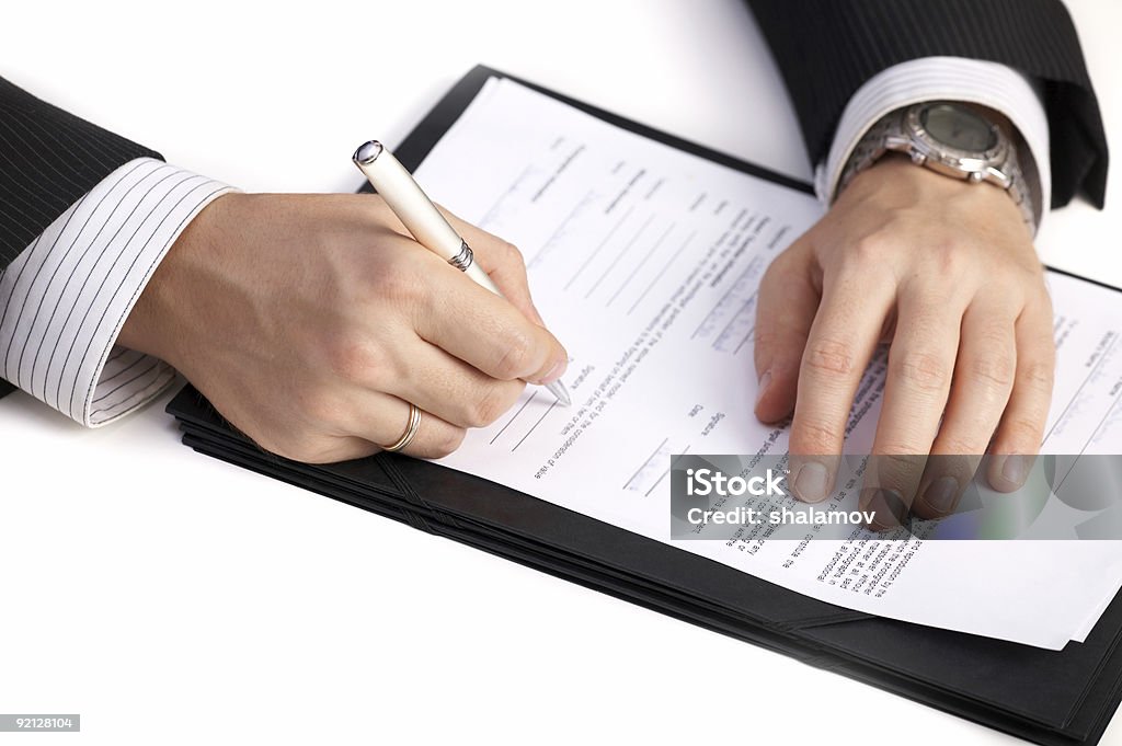 Empresario firmar un contrato - Foto de stock de Acuerdo libre de derechos