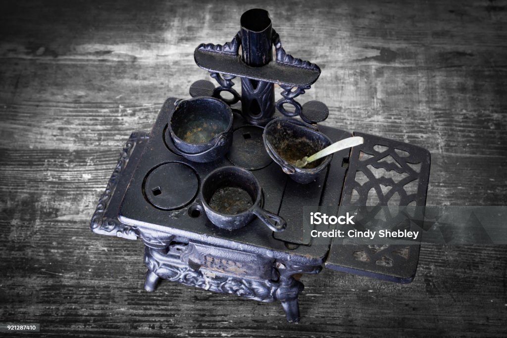 Old Cast Iron Salesman Sample Stove From Above Stock Photo - Download Image  Now - Cast Iron, Old, Stove - iStock