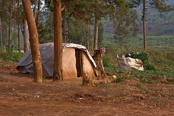 istock Temporary shelter while refugees rebuild 3 hours from Kigali, Rwanda 92128788