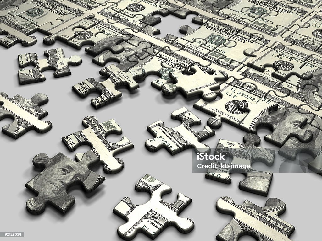 Puzzle Dollar  Color Image Stock Photo