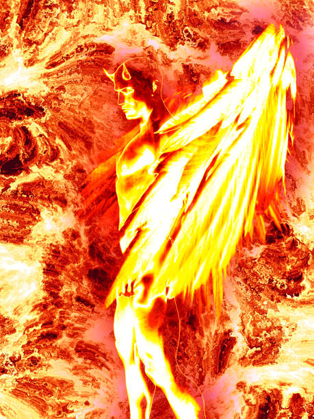 istock Illustration of the devil character in fire 921290560