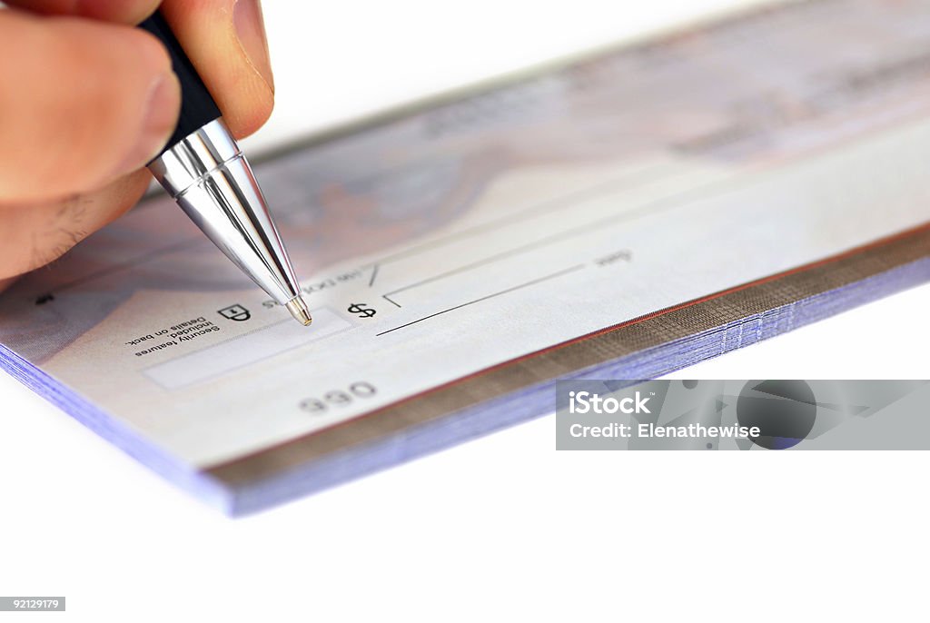 Check Stock Writing Writing A Check Stock Photo - Download Image Now - Check - Financial ...