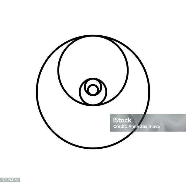 Minimalistic Style Design Golden Ratio Geometric Shapes Circles In Golden Proportion Futuristic Design Logo Vector Icon Abstract Vector Background Stock Illustration - Download Image Now