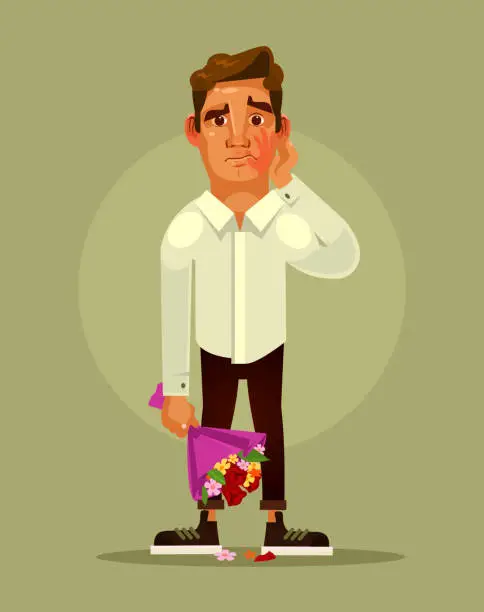 Vector illustration of Unsuccessful bad date concept