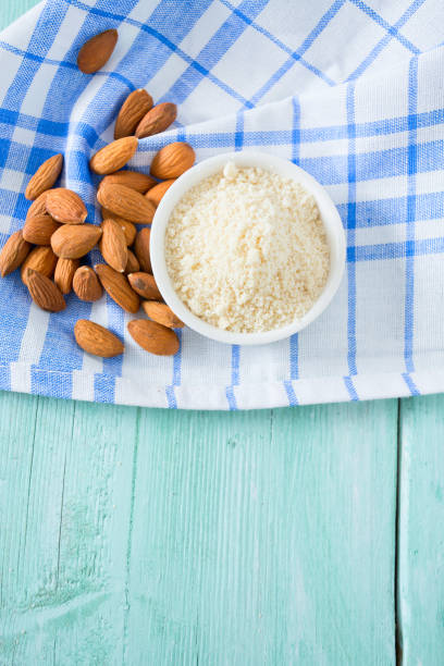 istock almond flour on wooden surface 921293912