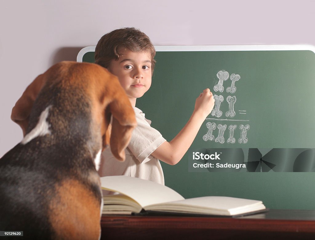 Junge Lehrer und Schüler besondere - Lizenzfrei Hund Stock-Foto