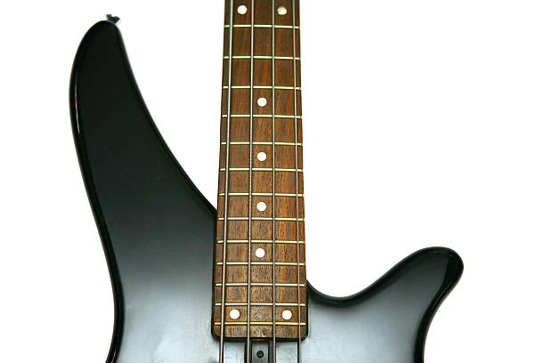 istock Fragment of black Bass Electric Guitar With Four Strings 92130808