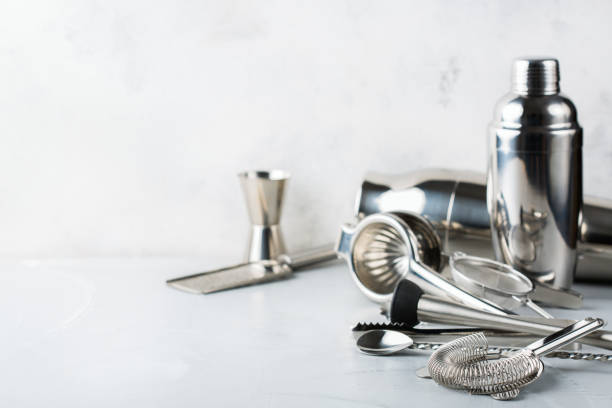 Set of bar tools for cocktails and for alcohol drink