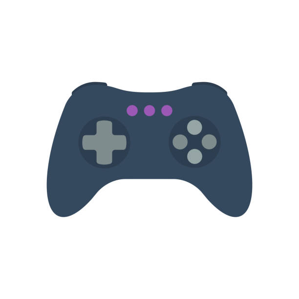 ilustrações de stock, clip art, desenhos animados e ícones de isolated colored gamepad, game controller, joystick, console on white background. flat design icon. - joystick gamepad control joypad