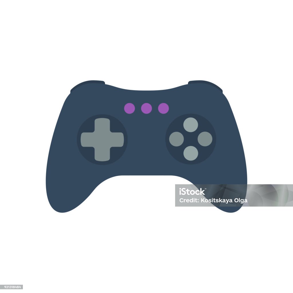 Isolated colored gamepad, game controller, joystick, console on white background. Flat design icon. Isolated colored gamepad, game controller, joystick, console on white background. Flat design icon Video Game stock vector