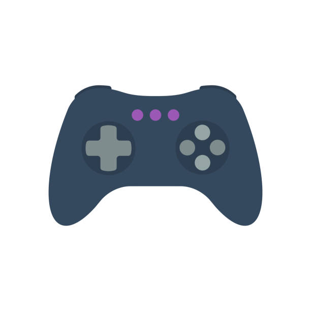 Isolated colored gamepad, game controller, joystick, console on white background. Flat design icon. Isolated colored gamepad, game controller, joystick, console on white background. Flat design icon game controller stock illustrations
