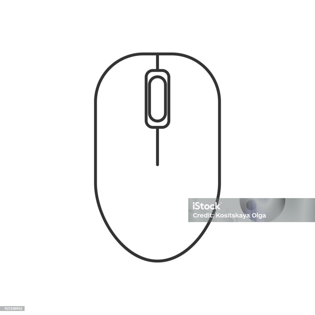 Chuột Máy Tính Phác Thảo Màu Đen Bị Cô Lập Trên Nền Trắng Biểu ...