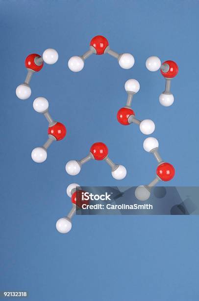 H2o Water Molecules Falling Stock Photo - Download Image Now - Hydrogen, Bonding, Organization