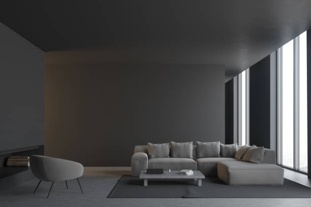 istock Gray living room interior 921324660