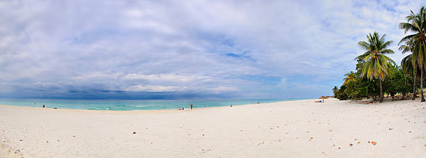 Varadero beach panorama - overcast stock photo