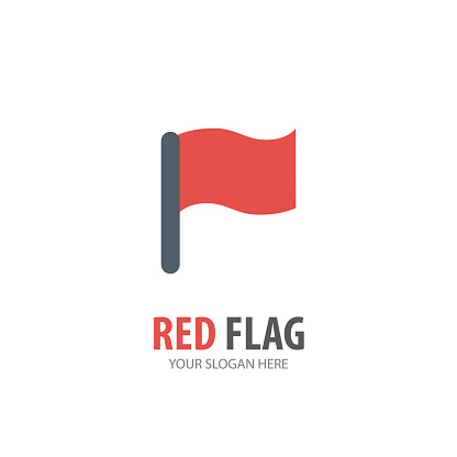 Red flag icon for business company. Simple Red flag icontype idea design. Corporate identity concept. Creative Red flag icon from accessories collection.