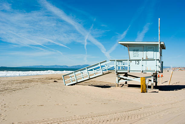 Life Guard Station on the Beach stock photo