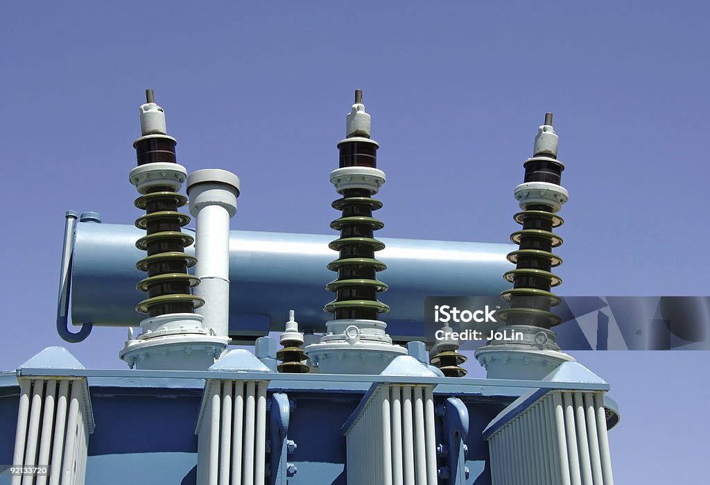 Electricity oil transformer  Amperage Stock Photo