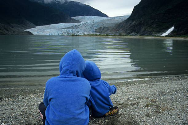 Admiring a glacier near Juneau Alaska  icecap photos stock pictures, royalty-free photos & images