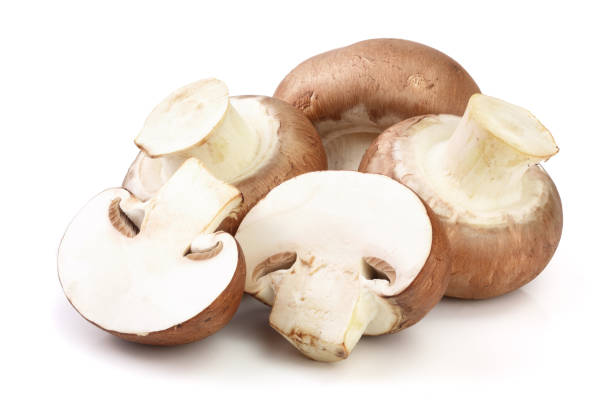 istock Royal Brown champignon with half isolated on white background 921338336