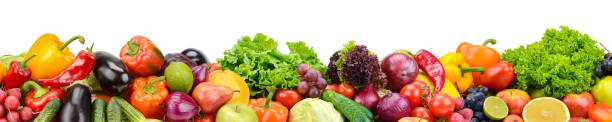 légumes et fruits frais collection panoramiques - vegetable food freshness frame photos et images de collection