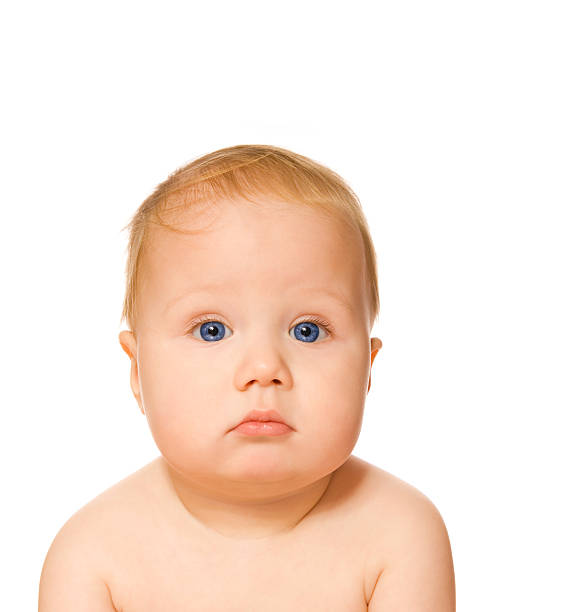istock Adorable baby isolated on white background 92134233