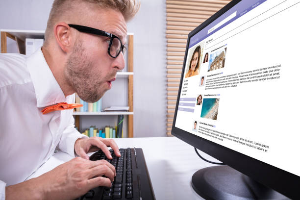 istock Businessman Chatting On Social Media 921343248