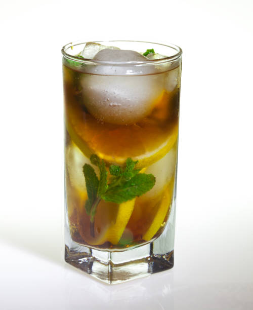 istock Glass of cold drink isolated on white background 921350128