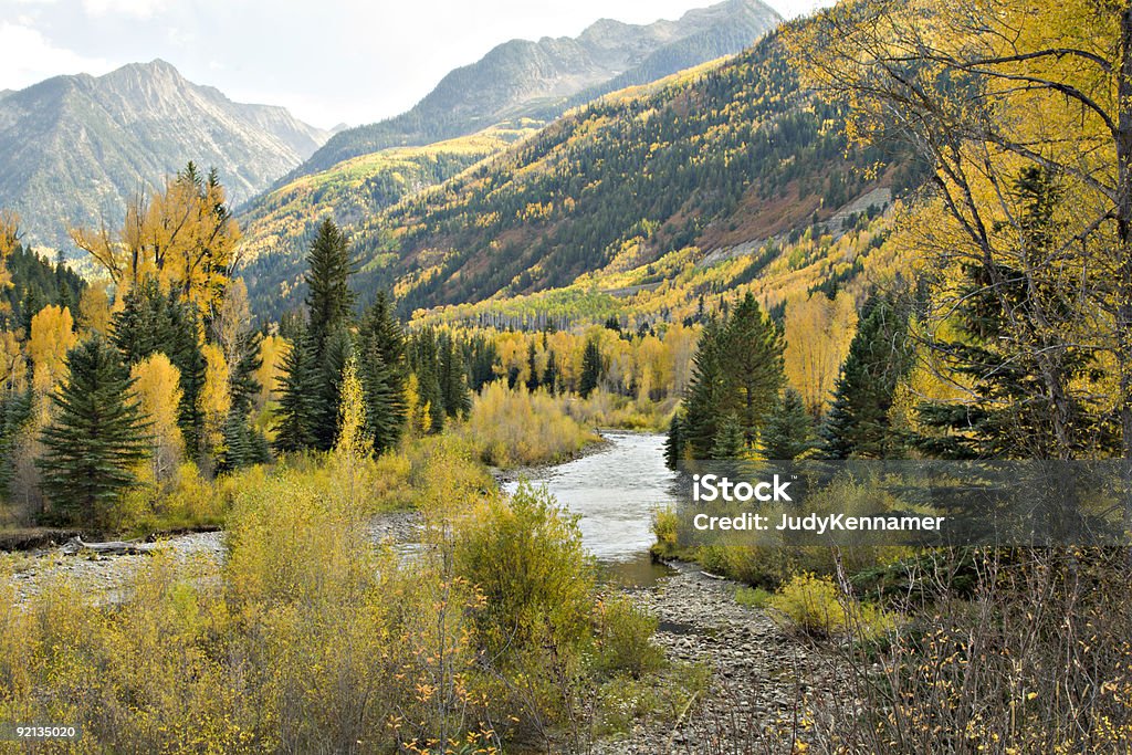 Colorado Herbst Berge und den Fluss - Lizenzfrei Bach Stock-Foto