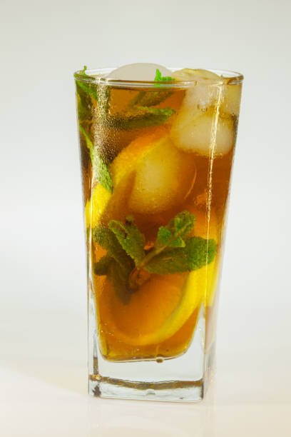 istock Glass of cold drink isolated on white background 921350608