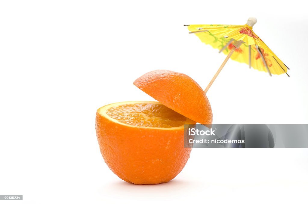 Natural Orange Cocktail  Umbrella Stock Photo