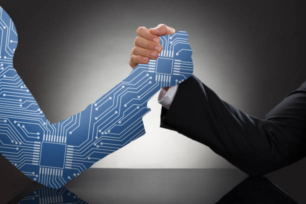 istock Two Businessman Arm Wrestling 921352880