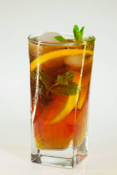 istock Glass of cold drink isolated on white background 921353522