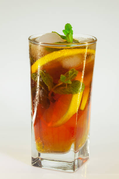 istock Glass of cold drink isolated on white background 921353614