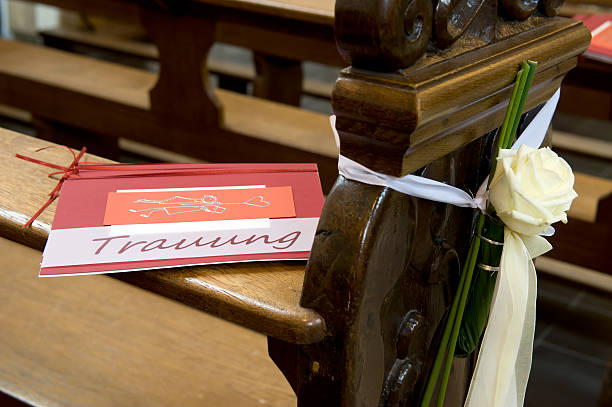 istock Church booklet on a wedding ceremony 92135378