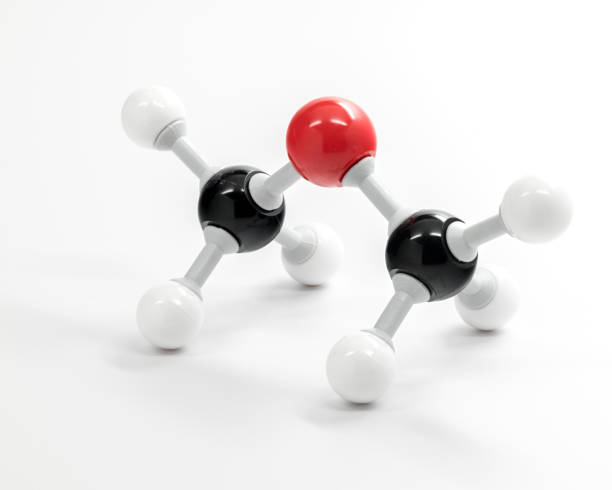 modelo de la molécula dimetil éter química utilizado para la enseñanza - éter fotografías e imágenes de stock