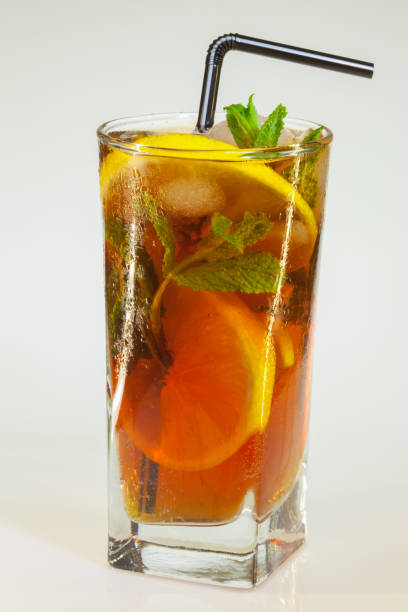 istock Glass of cold drink isolated on white background 921353882